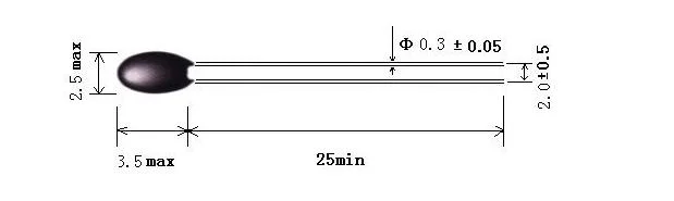 Epoxy Bead Shaped Small Blackhead 5%10K Ntc Thermistor